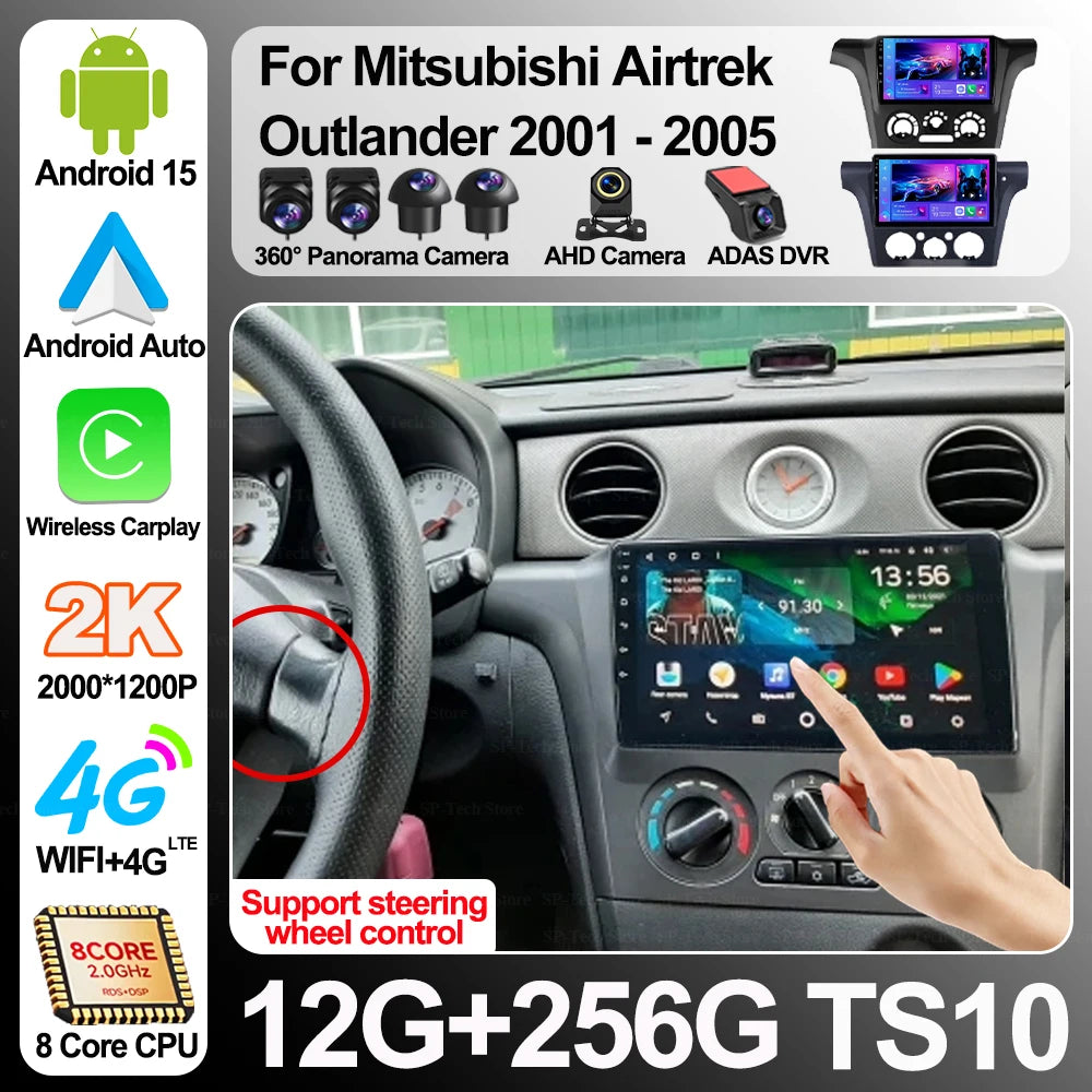 Car Radio For Mitsubishi Airtrek Outlander 2001-2005 Android 16 Multimedia Head Unit Scree | AUTOKITSHOP