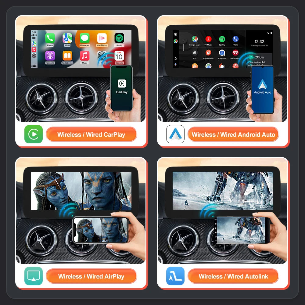 RoadTop Wireless CarPlay Android Auto Car Multimedia Linux Touch Screen for Mercedes Benz  | AUTOKITSHOP
