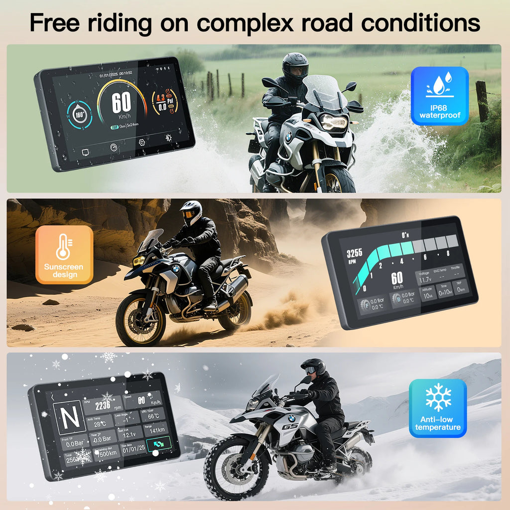 6" Wireless CarPlay Screen For BMW R1200GS R1250GS R1300GS S100XR Motorcycle Android Auto  | AUTOKITSHOP