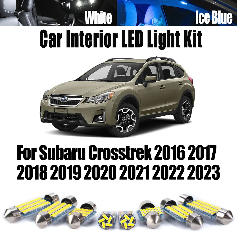 8-Piece LED Interior Light Kit for Subaru Crosstrek 2016 - 2018 - Canbus Dome Map Door Trunk Bulbs | AUTOKITSHOP