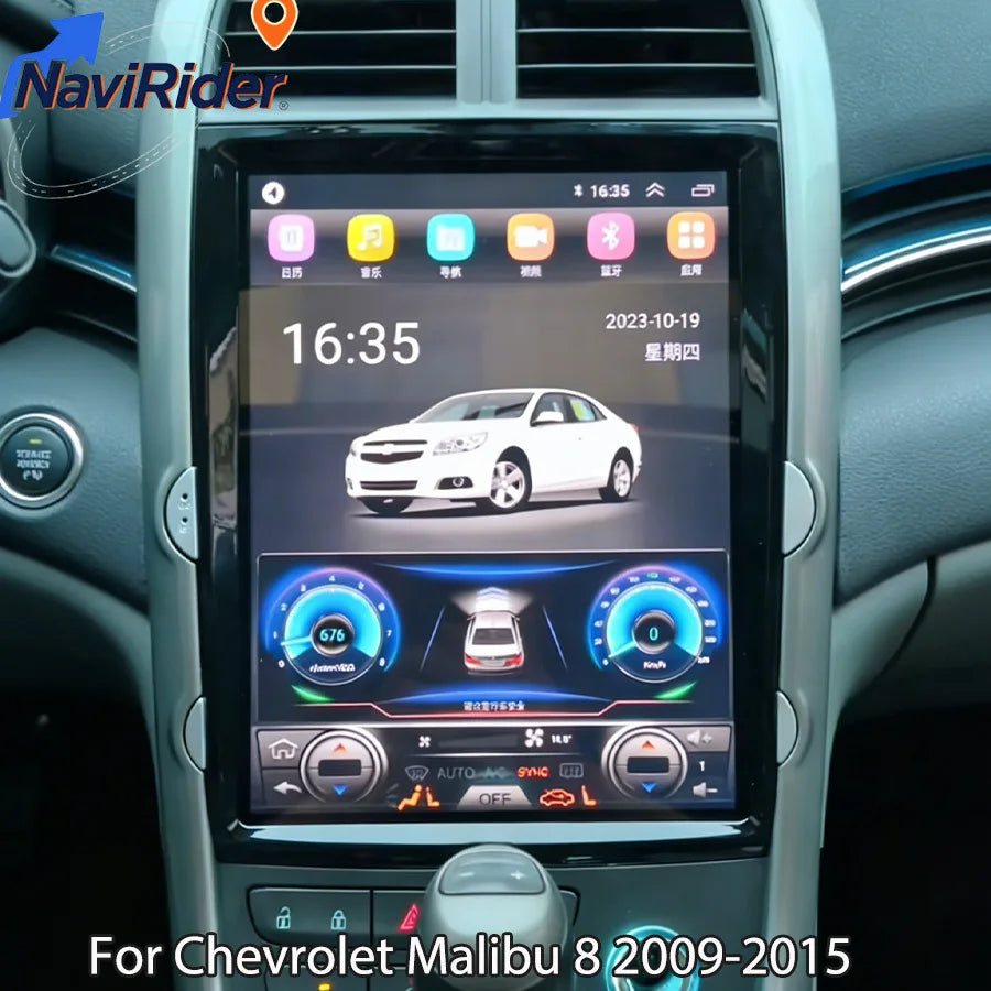 12.1" Android 15 Screen Head Unit For Chevrolet Malibu 8 2009-2015 Car Radio Multimedia Vi
