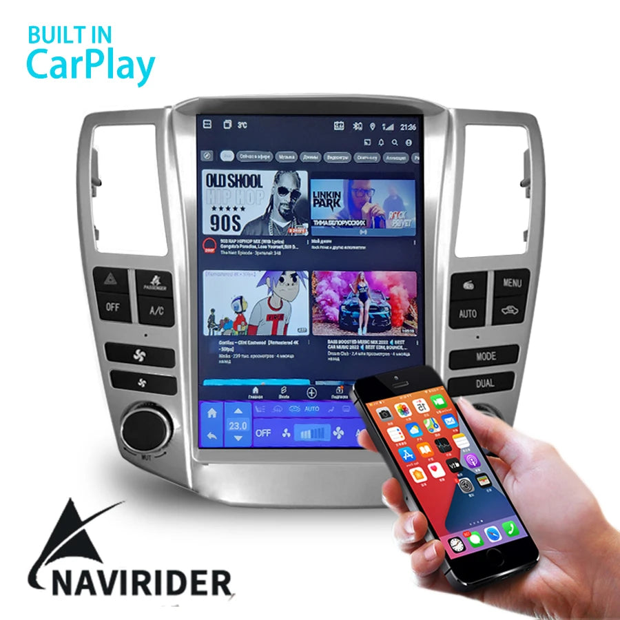 NaviRider 12.1" Tesla Style Android 14 Screen For Lexus RX RX300 RX330 RX350 RX400 Toyota  | AUTOKITSHOP