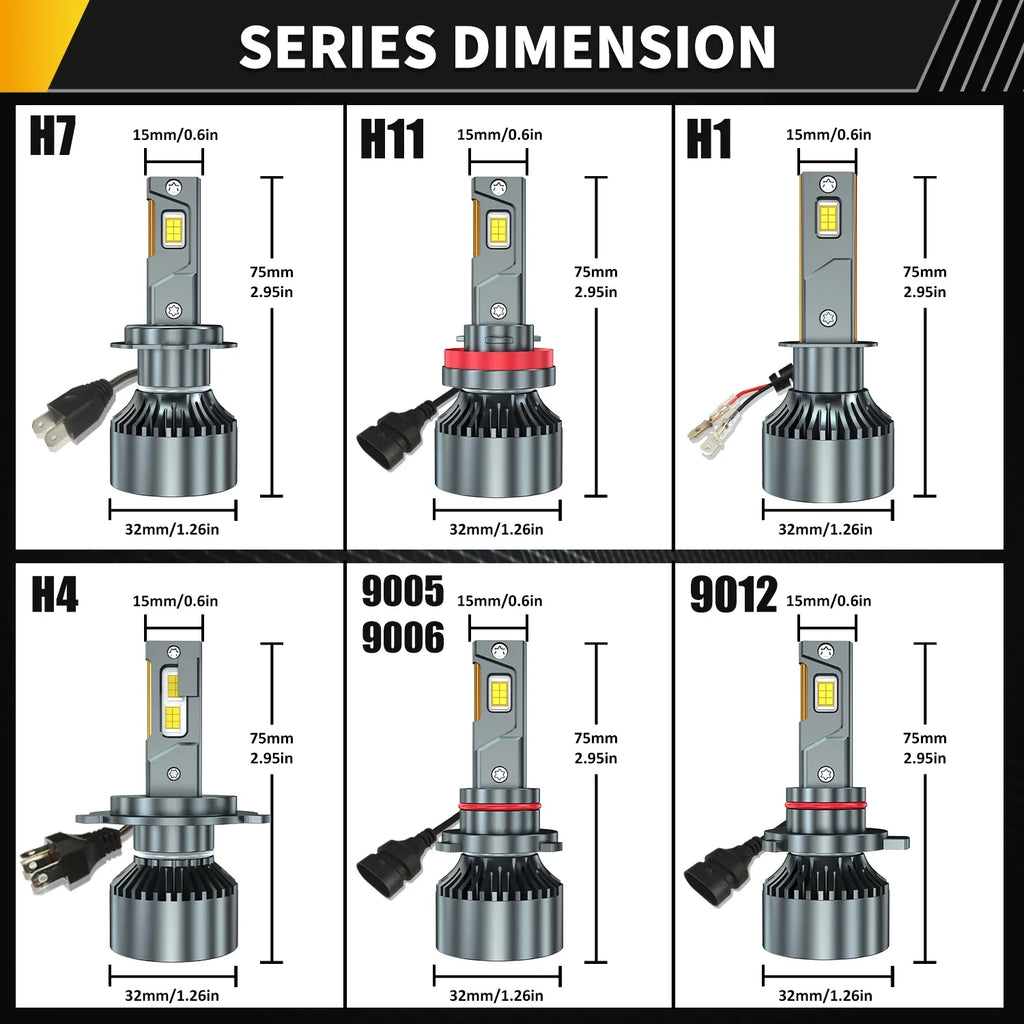 8000W 12000000LM Canbus H4 H7 H1 LED H8 H9 H11 9005 9006 9012 HB3 HB4 Car LED Headlight Au