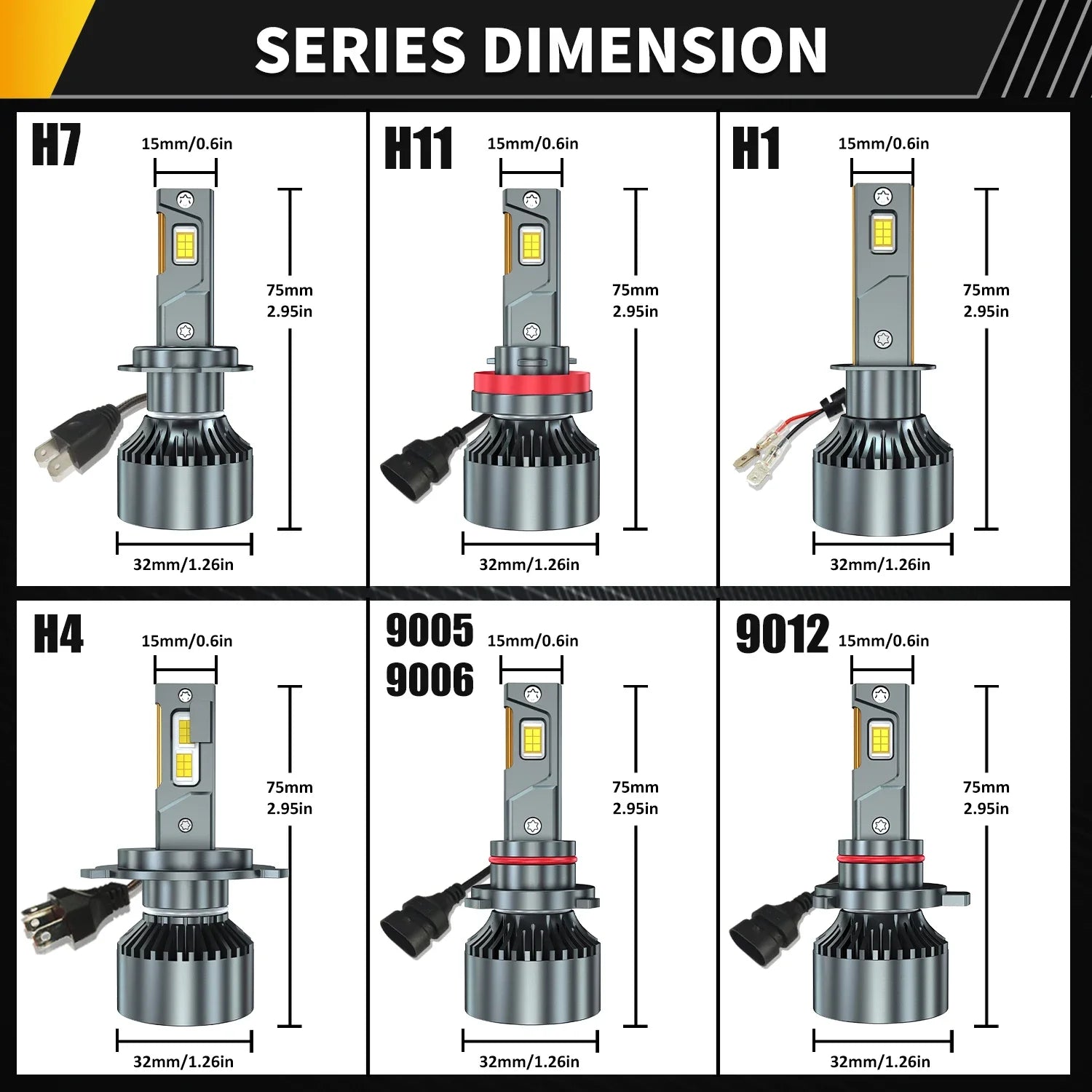8000W 12000000LM Canbus H4 H7 H1 LED H8 H9 H11 9005 9006 9012 HB3 HB4 Car LED Headlight Au