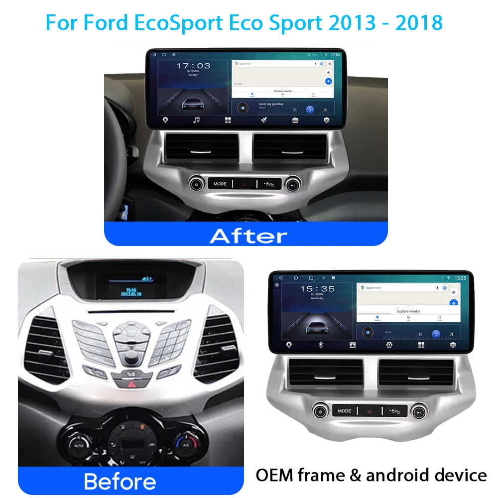 12.3 inch For Ford EcoSport Eco Sport 2013 - 2018 Android AUTO Carplay Car Radio Multimedi