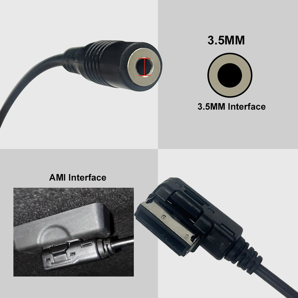 Media to Stereo 3.5mm Audio Auxiliary Adapter Cable in AMI MDI for for Mercedes Benz W212