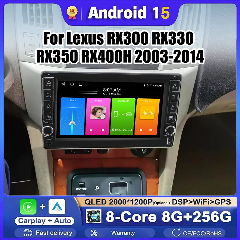 Android 15 For Lexus RX300 RX330 RX350 RX400H 2003-2014 Car Radio Intelligent Systems Auto | AUTOKITSHOP