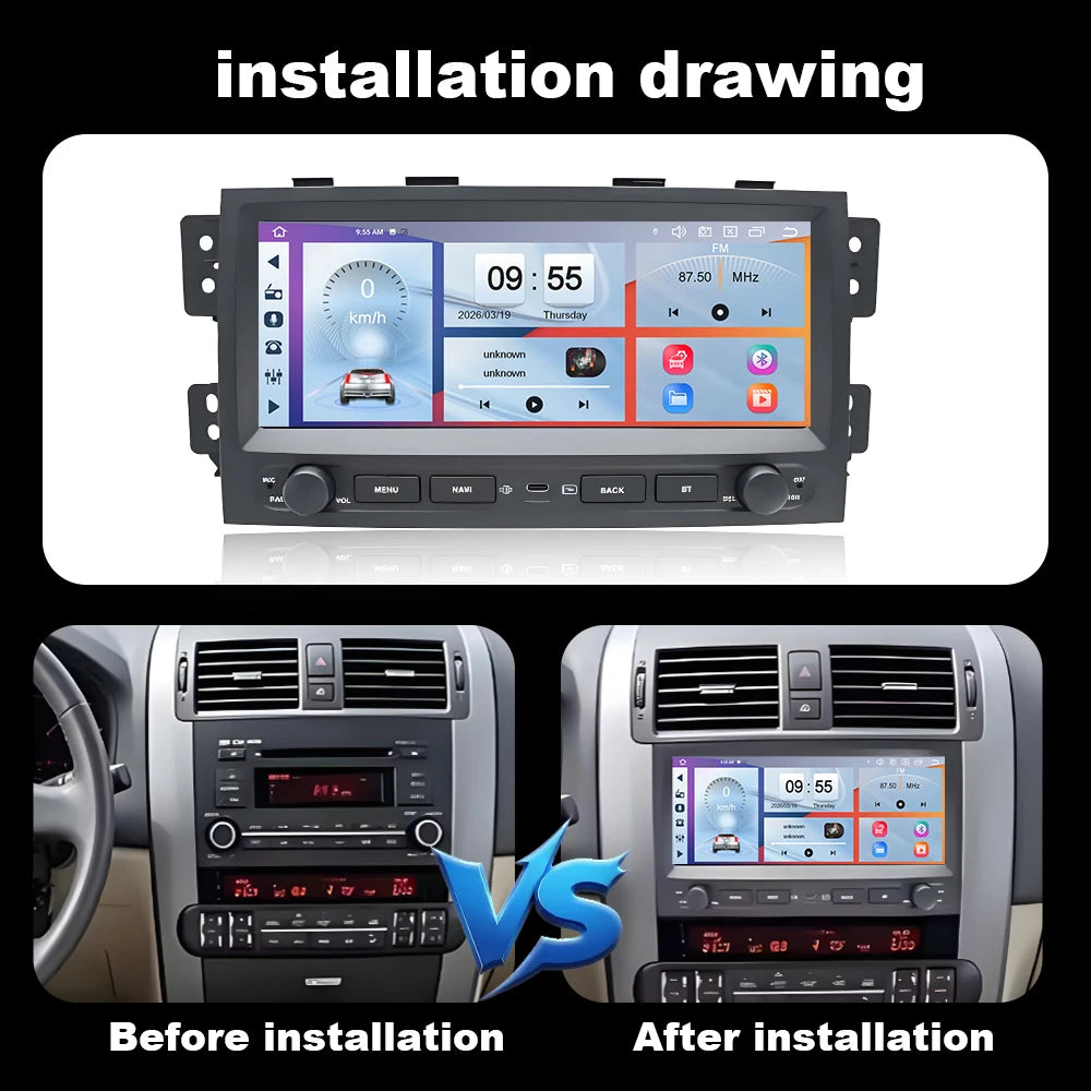 Carplay Android OS 9.3 Inch Car Radio for Kia Borrego Mohave 2007-2017 Multimedia Touch Di