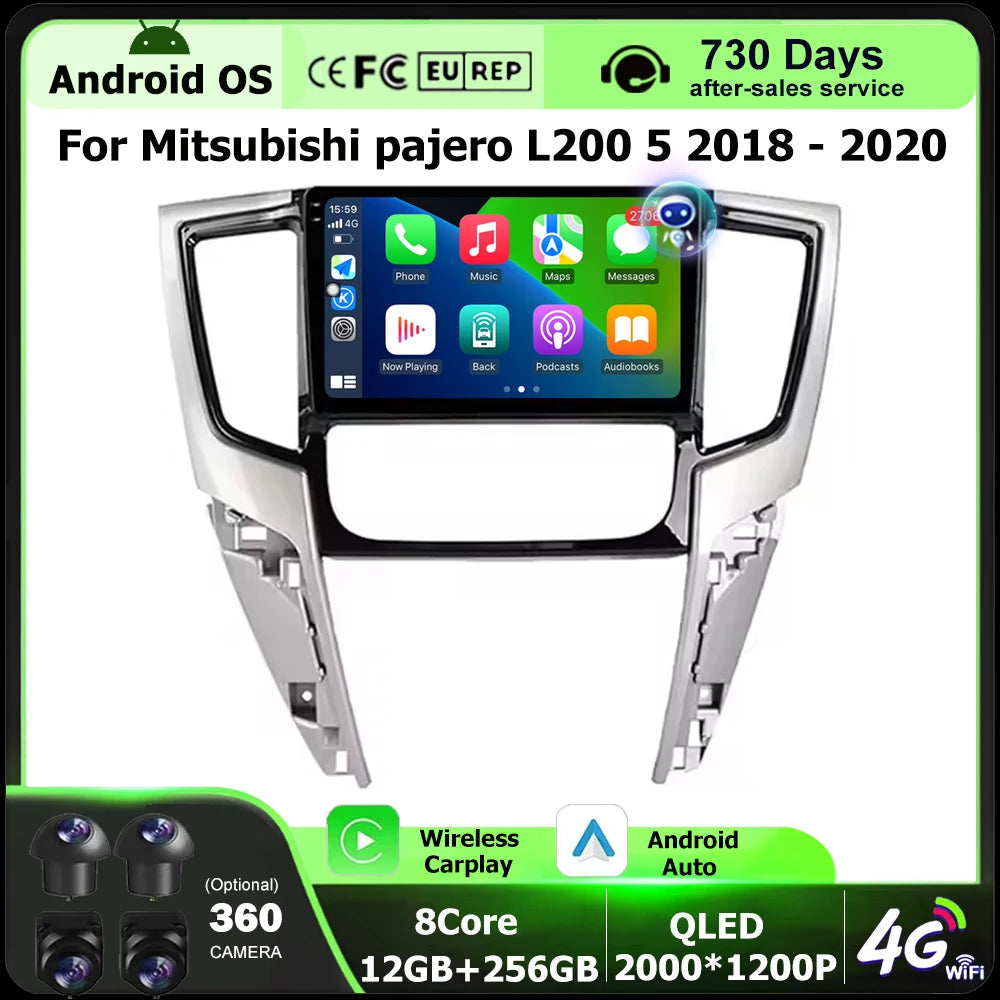 Android 16 Auto For Mitsubishi pajero L200 5 2018 - 2020 Car Radio Multimedia Video Player