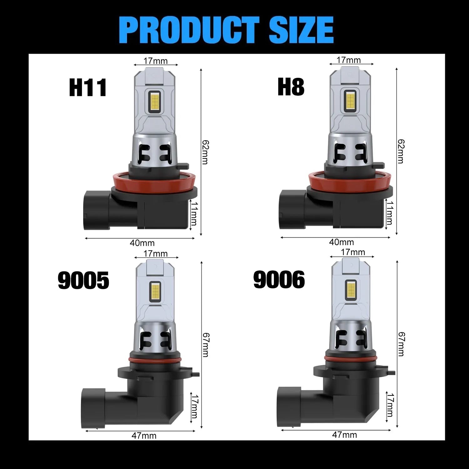 XSTORM H8 LED Light Bulb 9005 HB3 9006 HB4 H11 Led Headlight Fog Light for Car 60W 20000LM