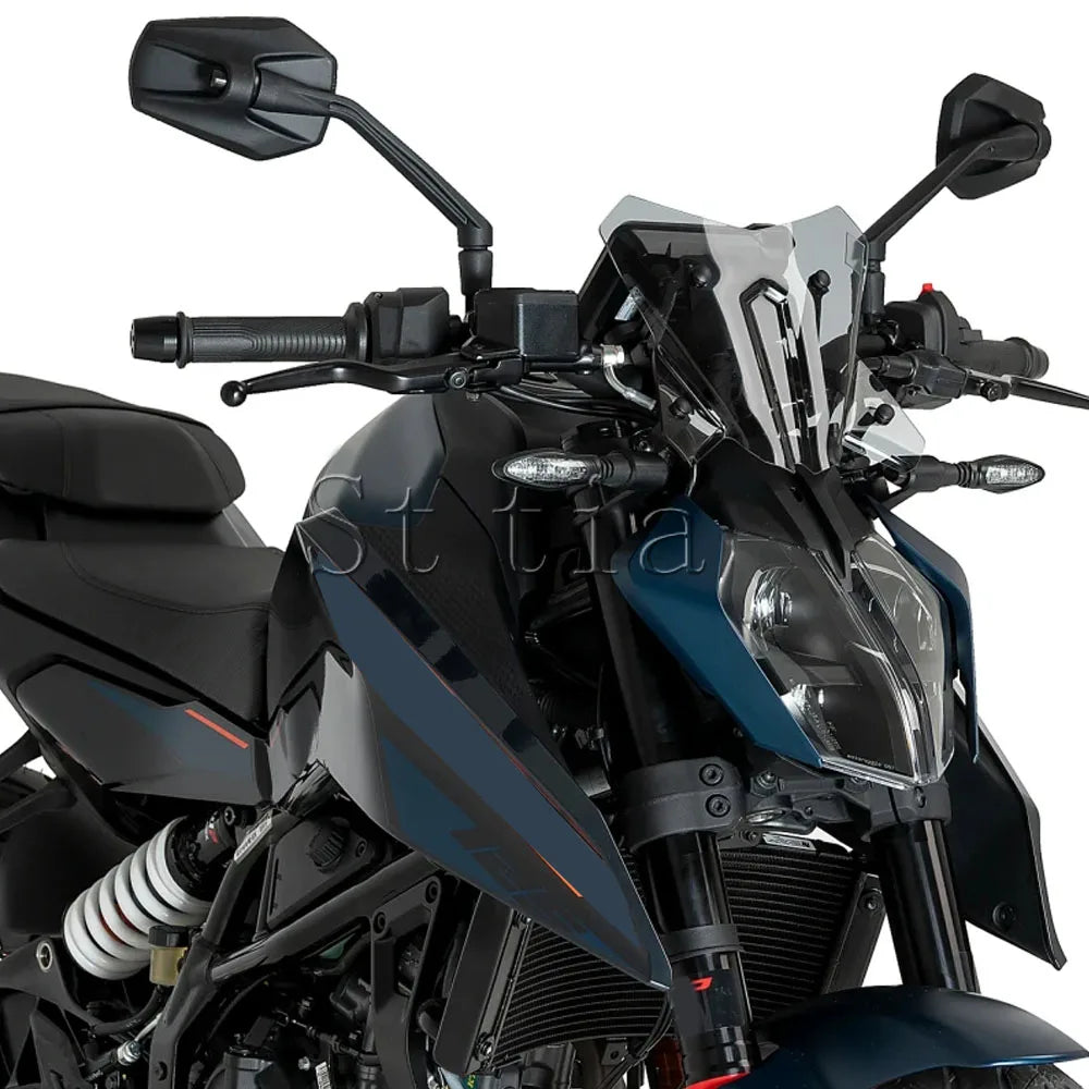 For KTM Duke125 Duke390 2024 2025 Motorcycle Touring Windshield Windscreen Airflow Screen Visor  - Automotive LED Light