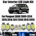 18-Piece LED Interior Light Kit for Peugeot 2009- 2020 - Canbus Dome Map Door Trunk Bulbs | AUTOKITSHOP