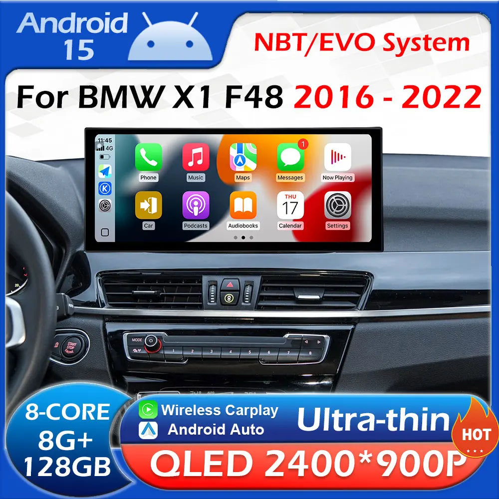for BMW X1 F48 2016 2017 2018 - 2021 2022 NBT EVO System Android 15 Car Multimedia Player  | AUTOKITSHOP