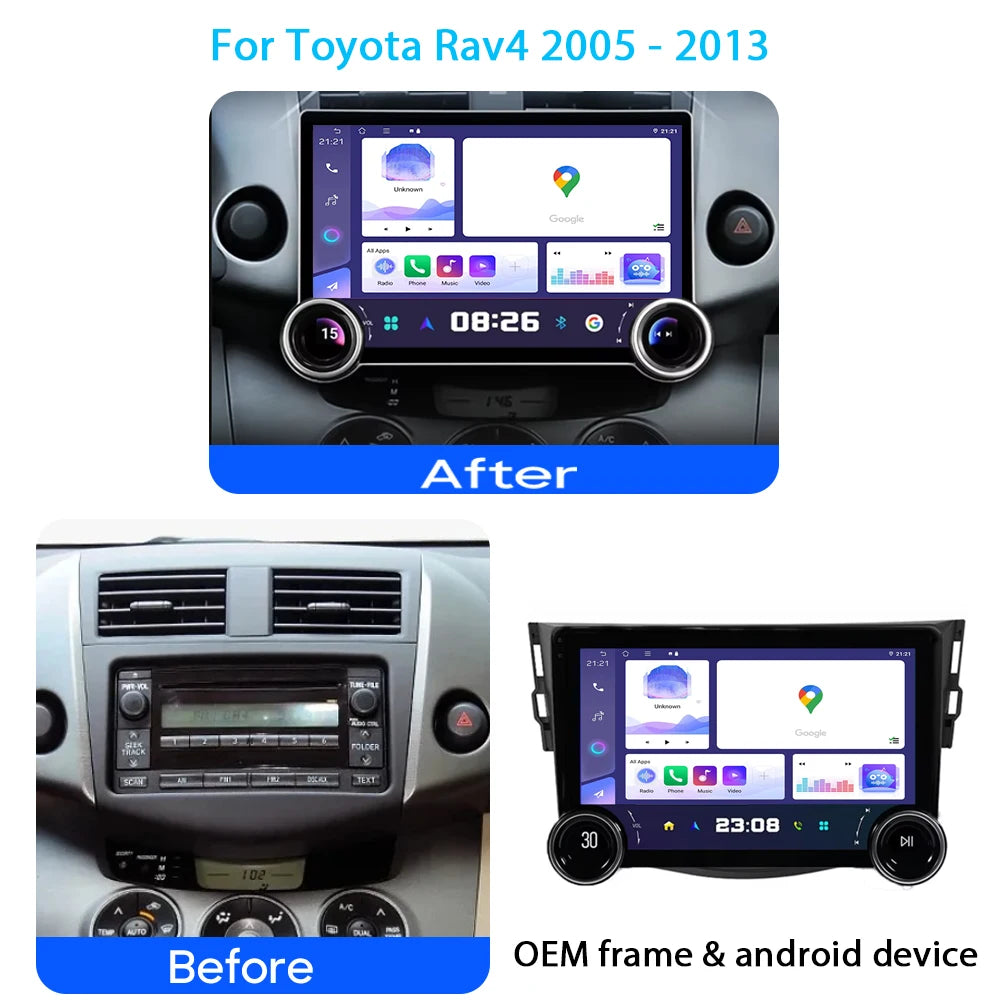 5G WIFI For Toyota Rav4 RAV 4 2005 - 2013 Car Android Auto Radio Carplay Navigation Multim