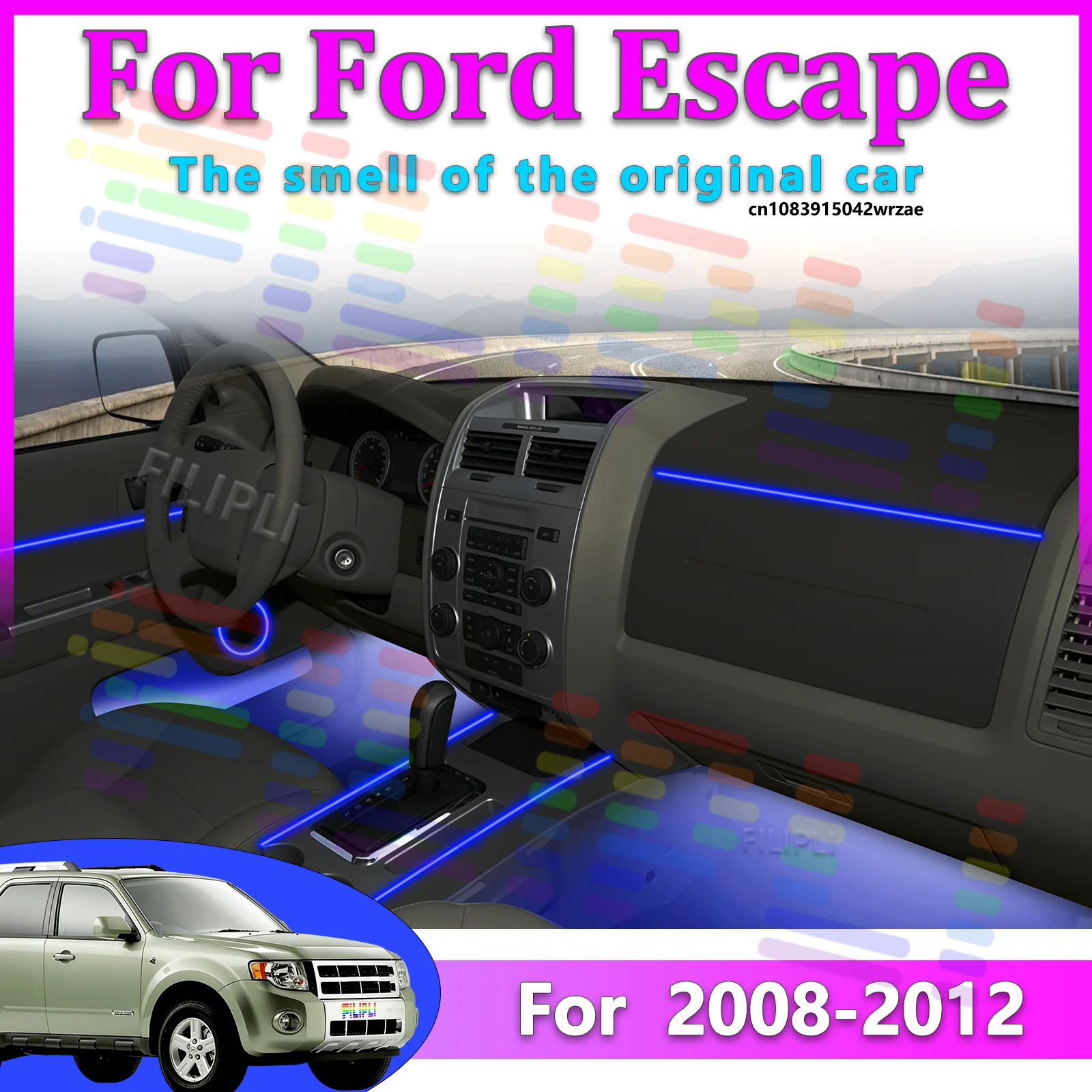 64 RGB - Neon Strip - for Ford 2008-2012 - App Control - Car Interior Lighting | AUTOKITSHOP