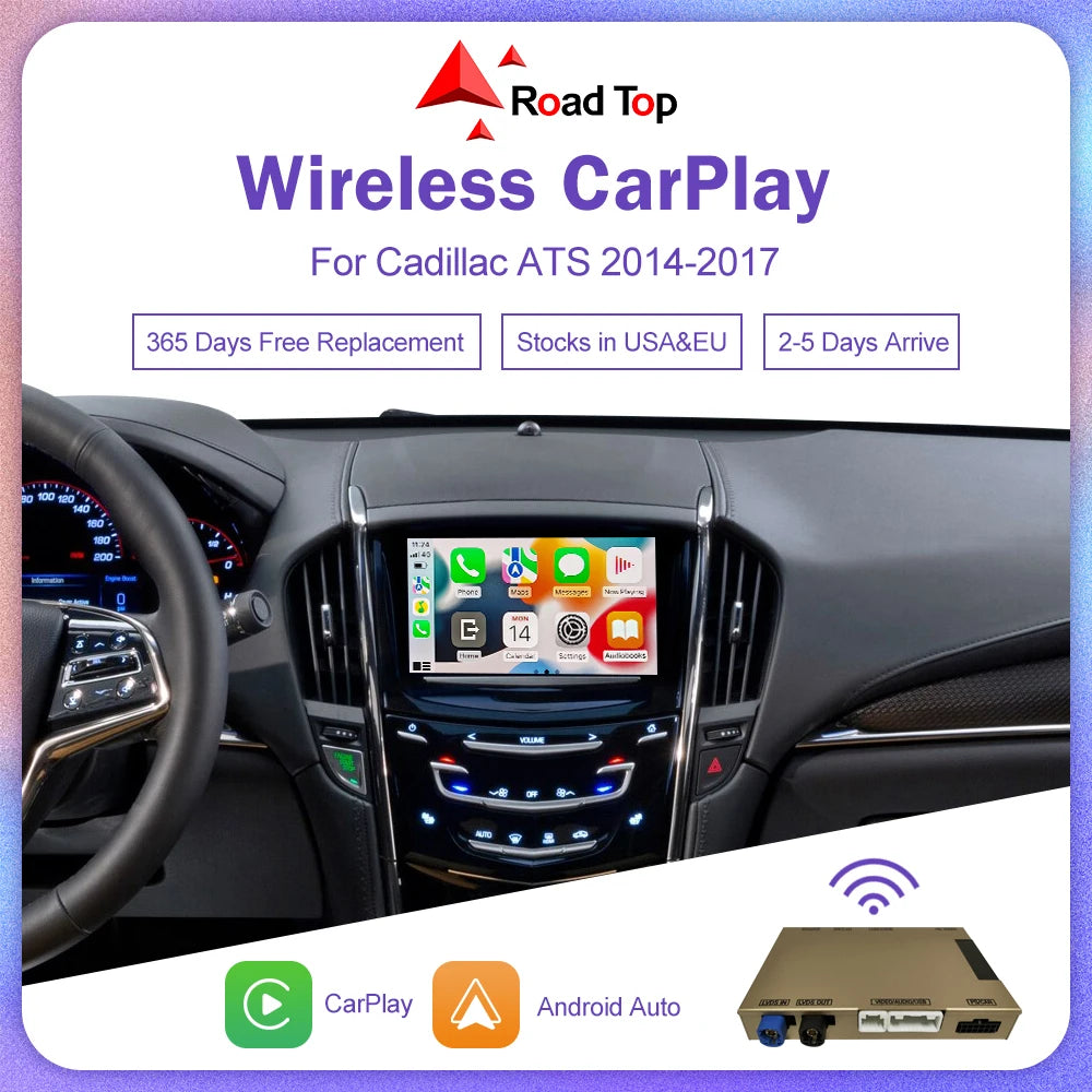 Wireless Carplay for Cadillac ATS 2014-2017 XT5 SRX CTS XTS 8" HMI 2.0 2.5 Android Auto Mi | AUTOKITSHOP