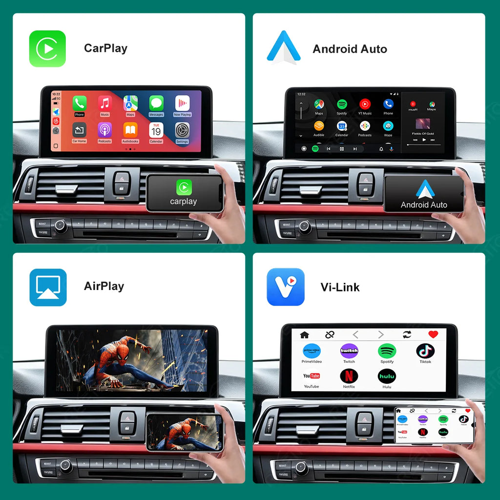 REEIIO 10.25 Inch CarPlay Android Auto Screen For BMW 3 4 Series F30 F31 F32 F33 F34 F36 2