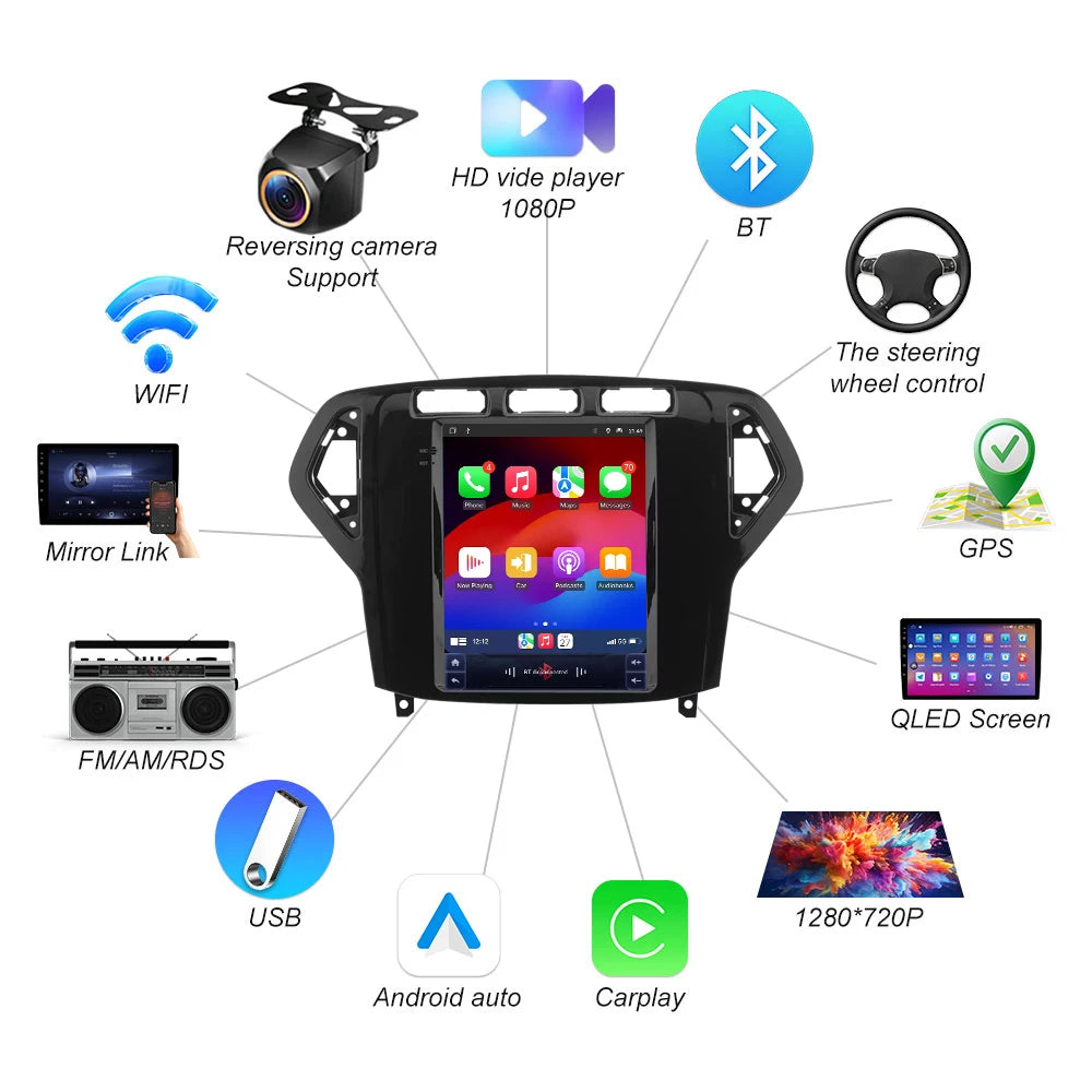 9.7 Inch Android 16 For Ford Mondeo Mk4 2007-2010 Car Radio Player Navigation Gps Stereo 5 | AUTOKITSHOP