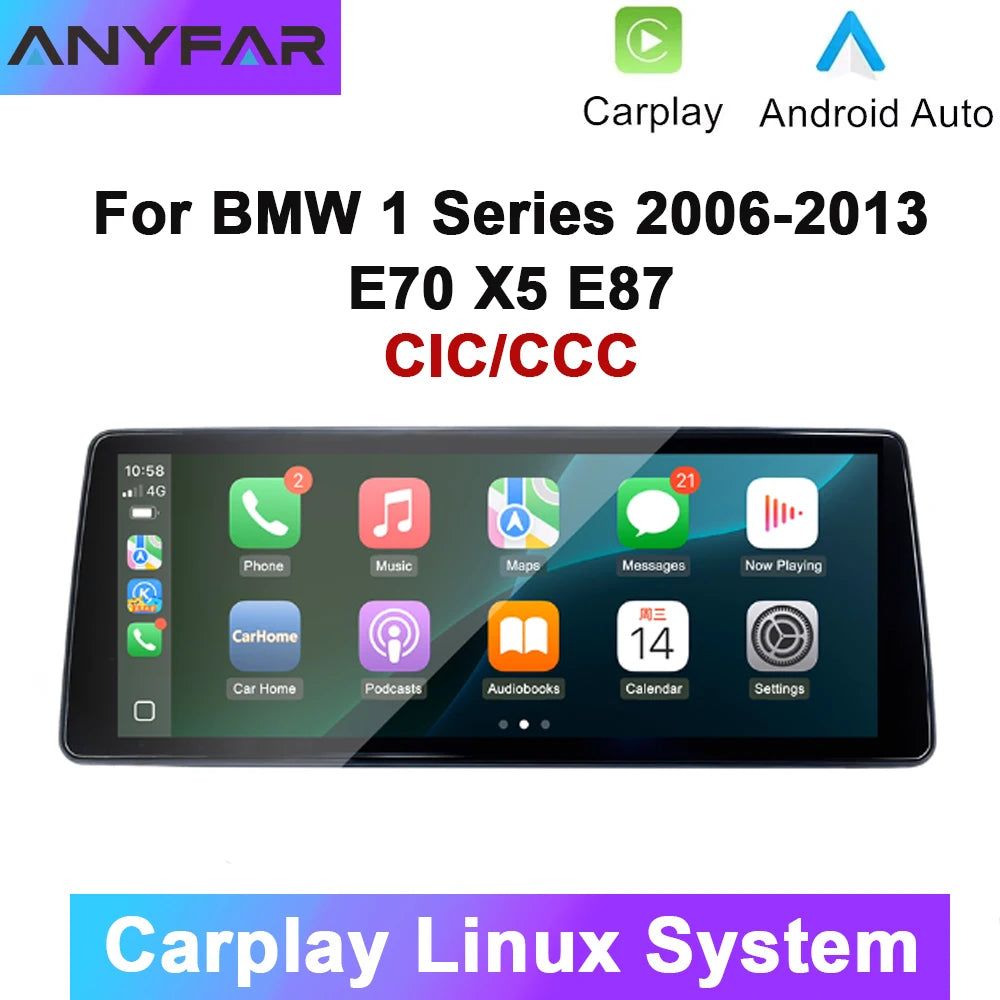 12.6 Inch Car Radio Navigation Screen Linux System for BMW 1 Series 2006-2011 CCC CIC and