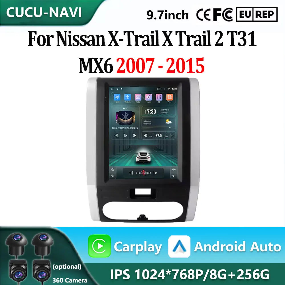 9.7 "inch Android 15 For Nissan X-Trail X Trail 2 T31 MX6 2007 - 2015 Android Car Radio Mu | AUTOKITSHOP