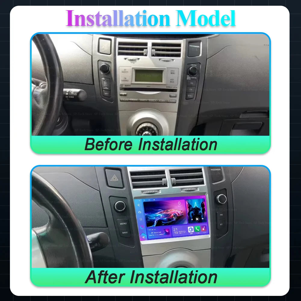Android 16 Car Radio For Toyota Yaris Xp90 Vitz Platz 2005-2011 Car Radio Wireless Carplay | AUTOKITSHOP