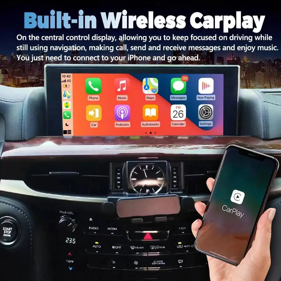 navirider CarPlay Car Multimedia Video Player car radio For LEXUS LX570 2016-2019 head uni