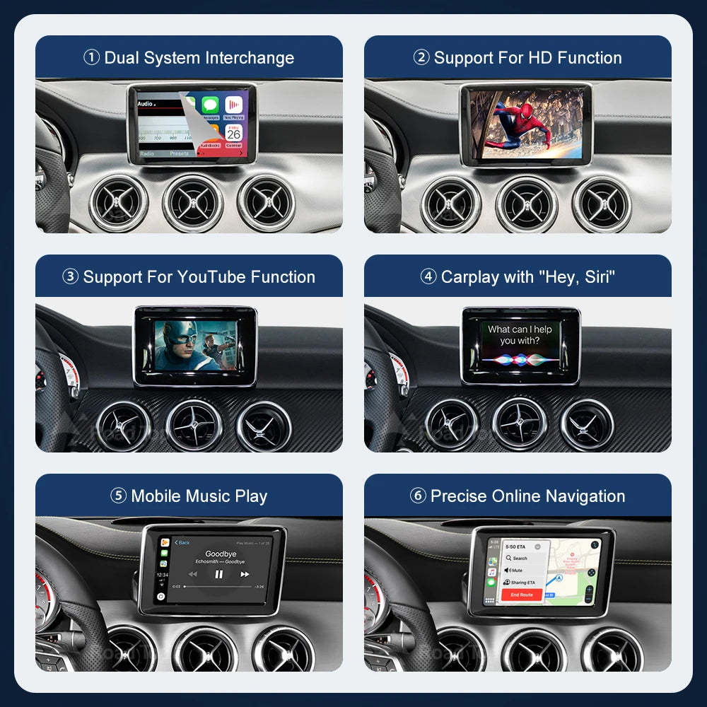 Road Top Wireless CarPlay for Mercedes Benz A B Class W176 W246 CLA GLA NTG4.5/NTG4.7/NTG5 | AUTOKITSHOP