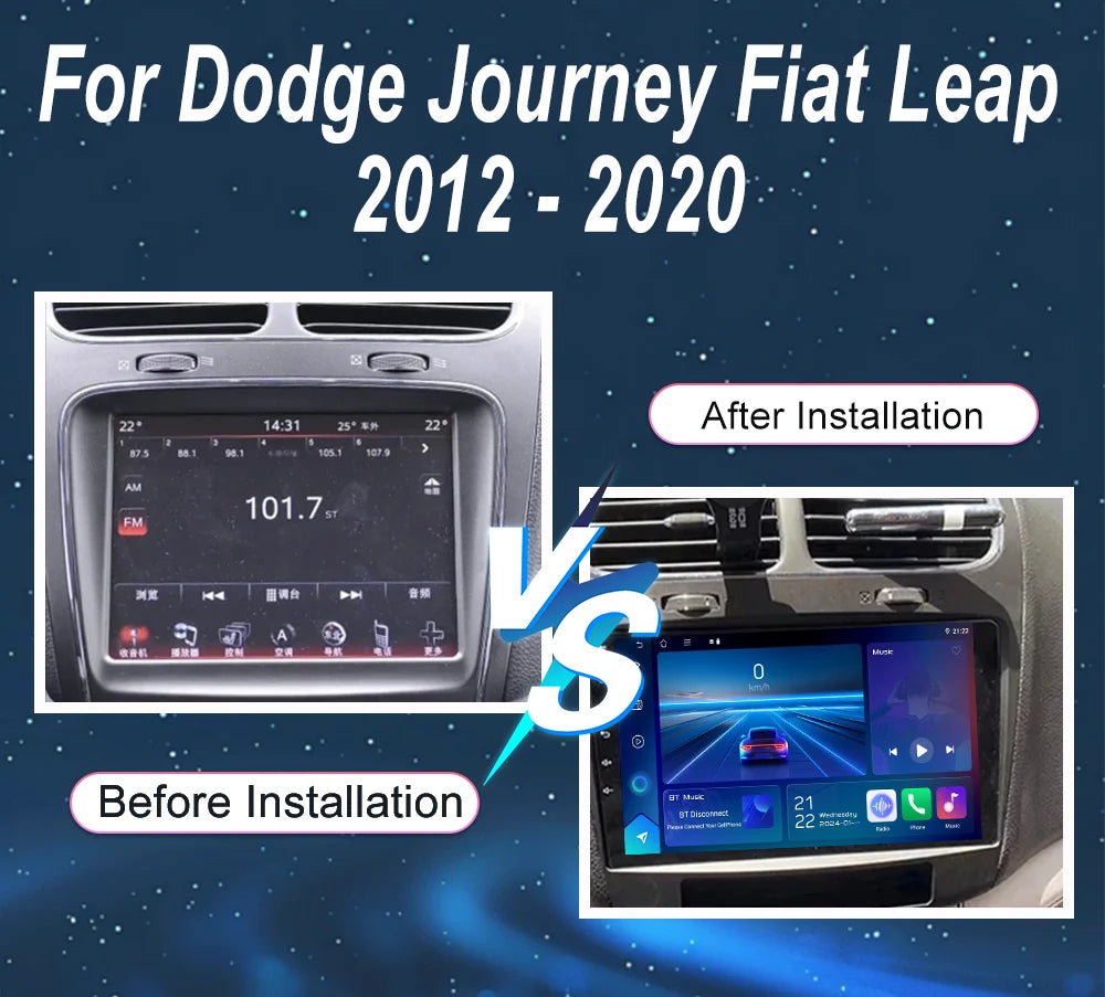 Android 16 Radio Stereo For Dodge Journey Fiat Leap 2012 - 2020 Auto Multimedia Player GPS