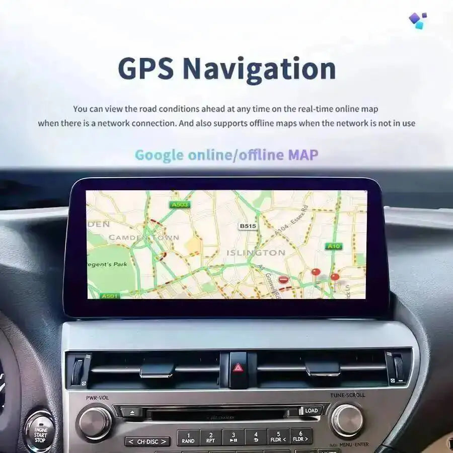 Wireless CarPlay Stereo Qled Screen Built-in 360 For LEXUS RX270 RX300 RX350 2009-2015 12.