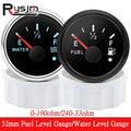 2'' 52MM 0-190OHM Fuel Level Gauge Water Level Gauge 7 LED Backlight With Alarm For Marine Car R - Automotive LED Light