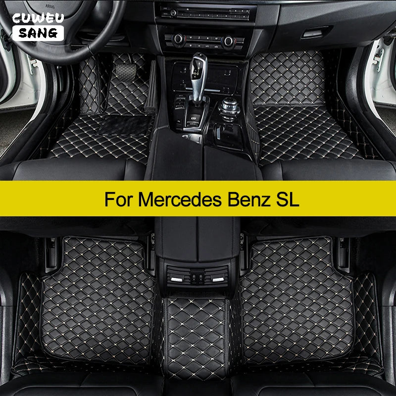 CUWEUSANG Custom Car Floor Mats For Mercedes Benz SL 2013-2023 Auto Carpets Foot Coche Acc | AUTOKITSHOP