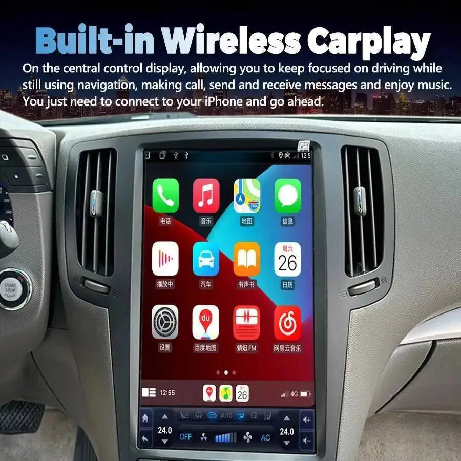 13.6" Android13 Screen Car Radio 2din For INFINITI G37 2007-2013 GPS Carplay Car Multimedi | AUTOKITSHOP