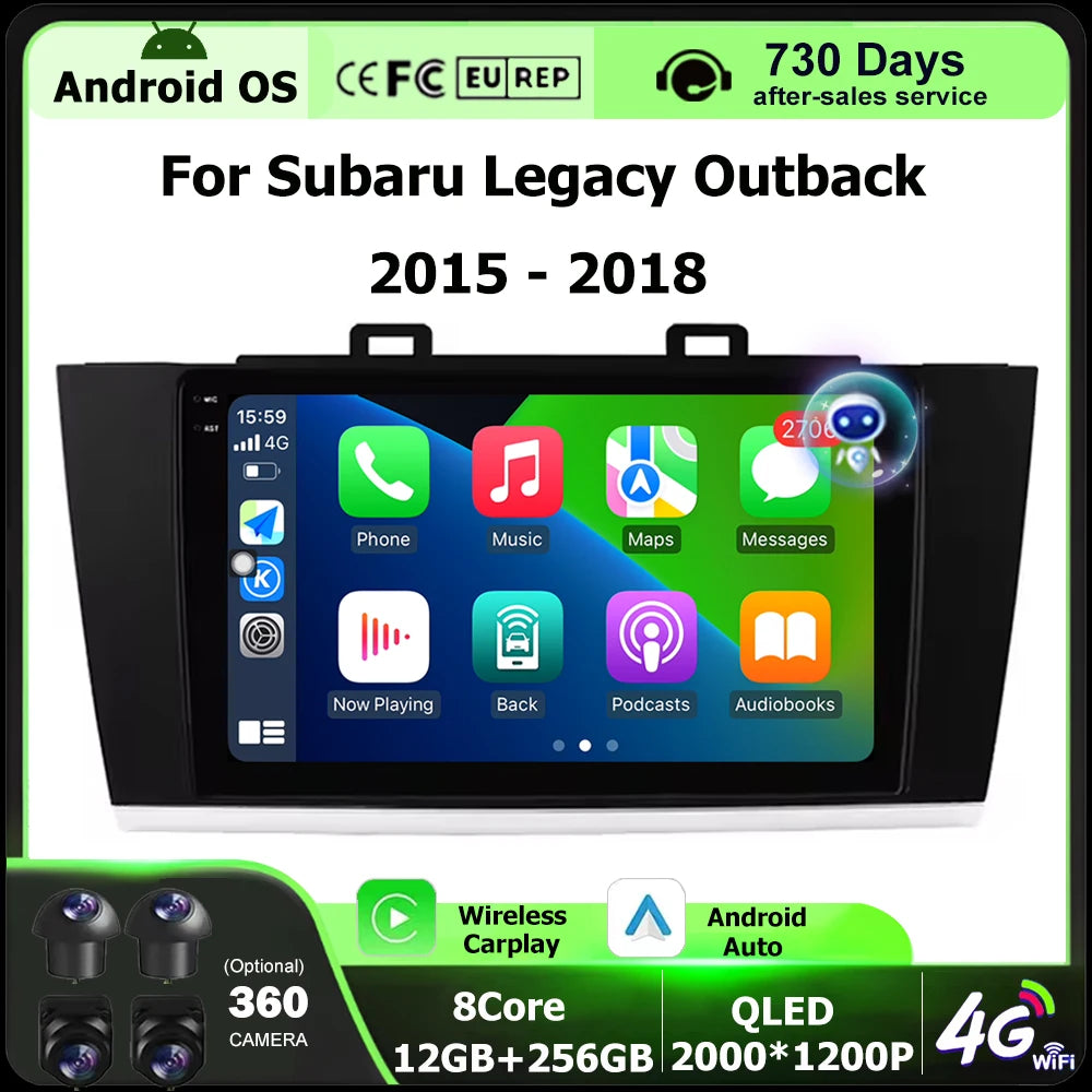 Android 16 Auto For Subaru Legacy Outback 2015 -2018 Car Radio Multimedia Video Player GPS