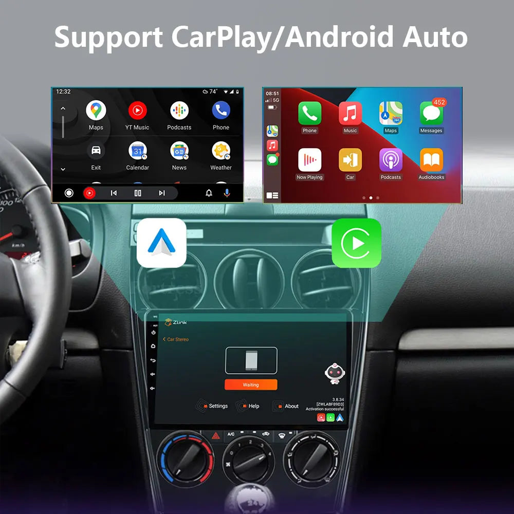 9" android 16 For Mazda 6 2002 2003 2004 2005 2006 2007 2008 Multimedia Car DVD Player Nav