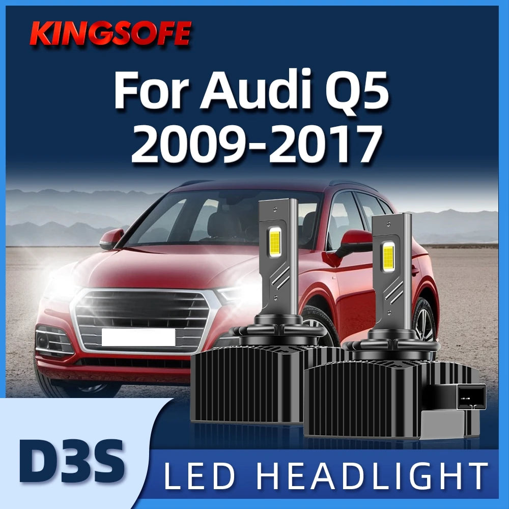 LED D3S Car Headlights 30000LM 55W Xenon HID CSP White Plug&Play For Audi Q5 2009 2010 201