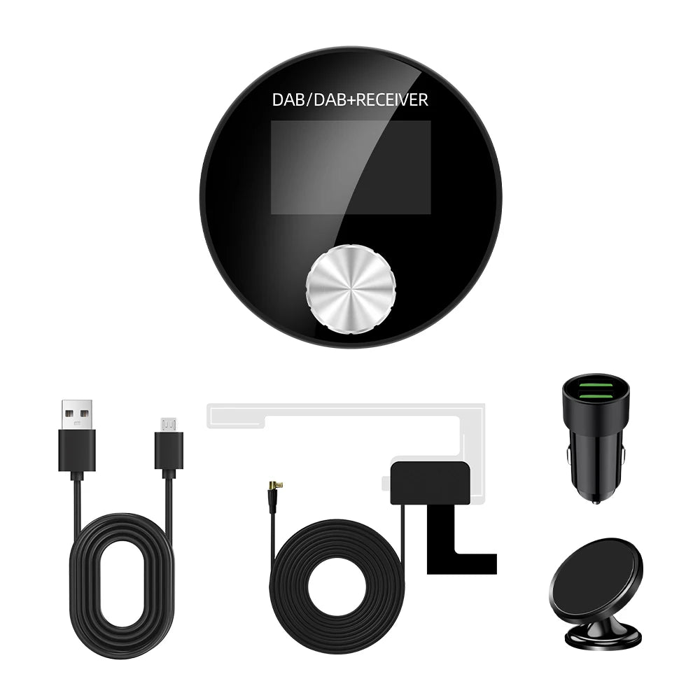 DAB Antenna Radio 1.2 Inch Screen Digital Signal Broadcast Adapter FM Transmitter DAB+ Ada | AUTOKITSHOP