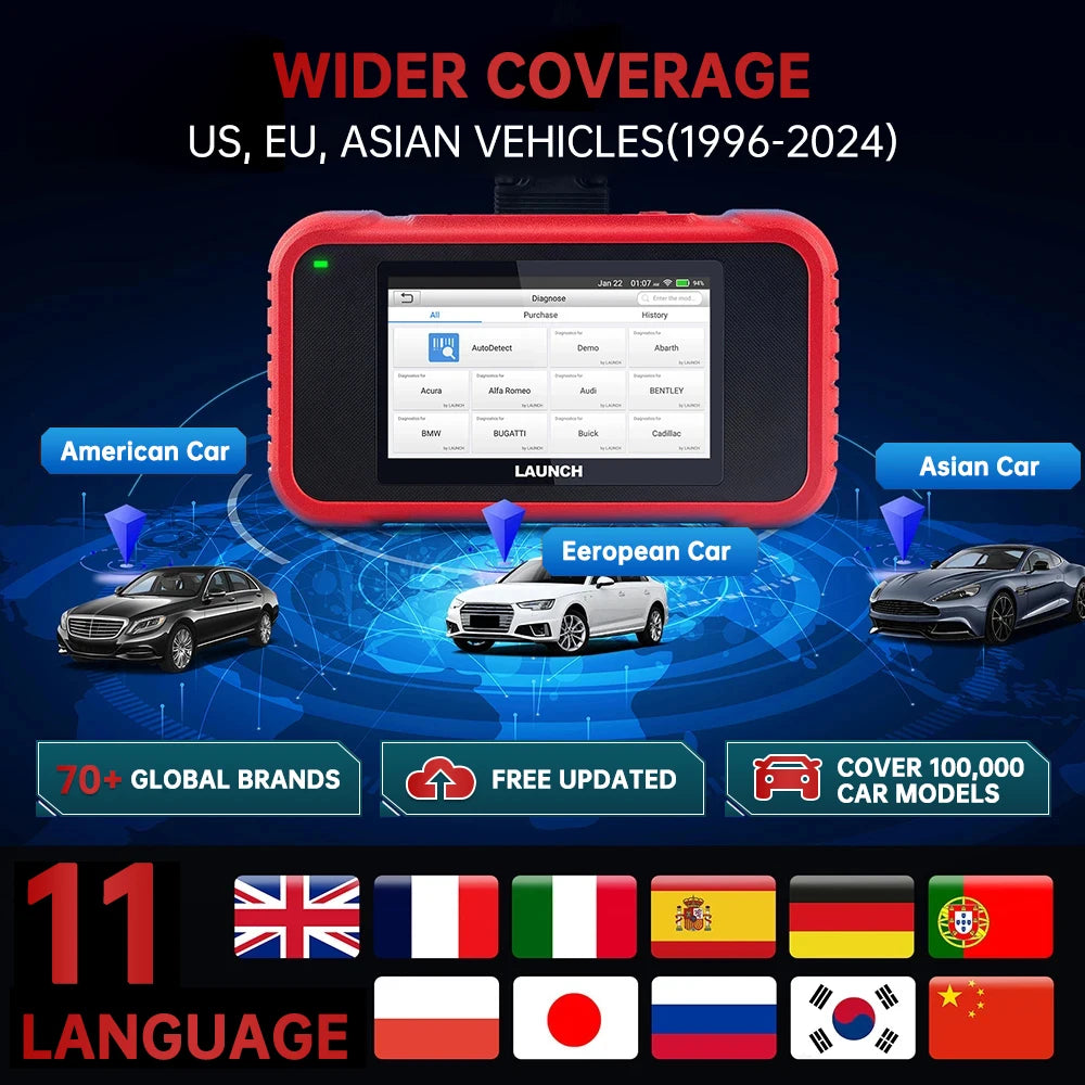 OBD Code Reader DPF OIL Reset Free Update pk CRP123E LAUNCH X431 CRP129X V2.0 OBD2 Scanner