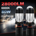 H4 LED Headlight Canbus Projector Lens Light 80W 9000K 28000LM LED Light Bulbs Car Bi Led