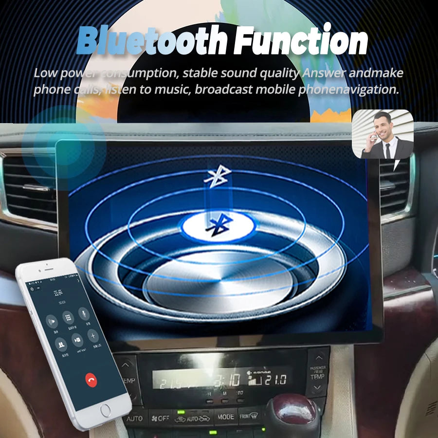 12+256GB 13.3inch Android 14 Screen For Toyota Alphard 20 Series Vellfire A20 2008-2014 Ca