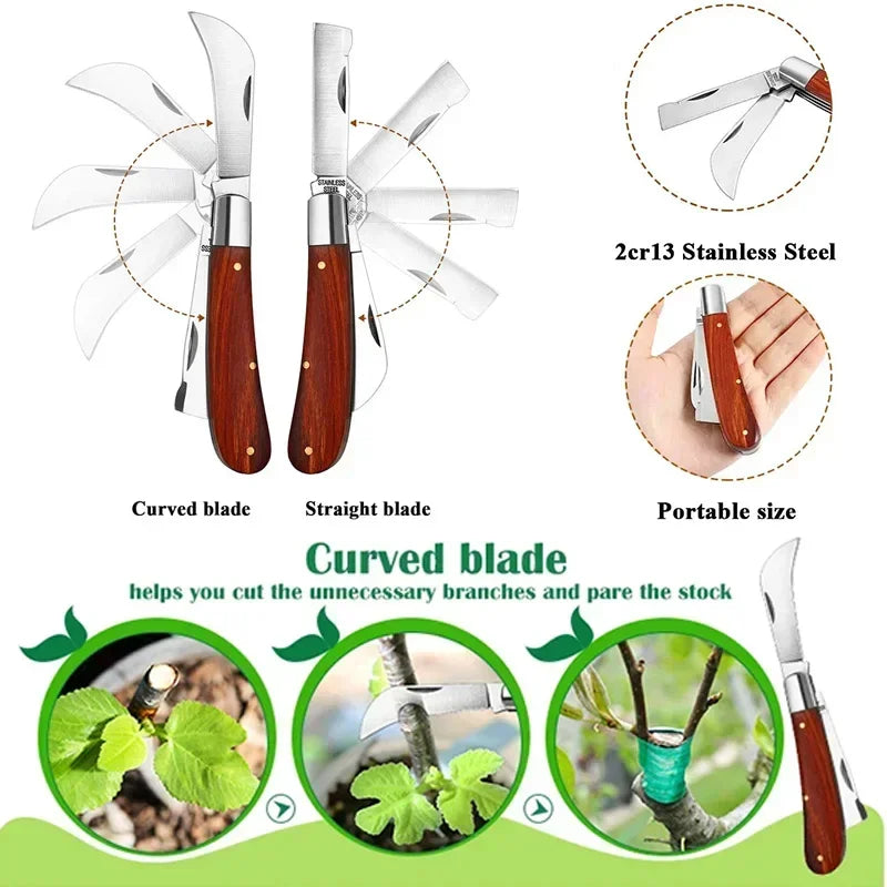 Folding Grafting Knife Grafting Tools Grafting Pruning Knife Professional Garden Fruit Tree Graf - Automotive LED Light