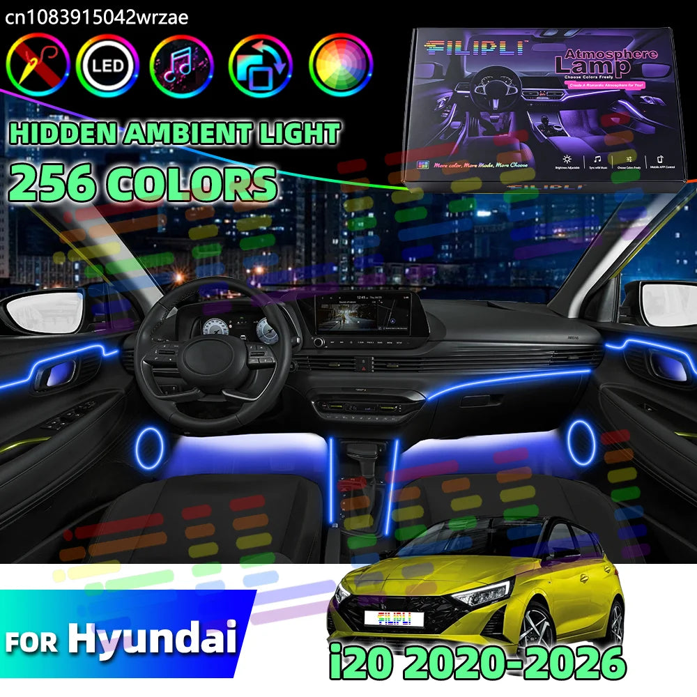 64 RGB - Ambient Light - for Hyundai 2020-2026 - App Control - Car Interior Lighting | AUTOKITSHOP