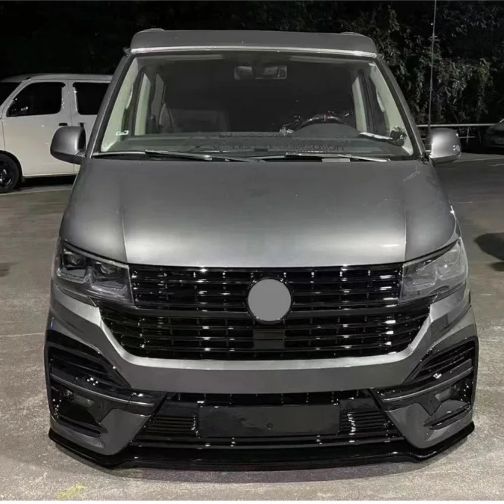 For Volkswagen Multivan T6.1 Multivan T6.1 2019-up Glossy Black Front Grille All Black Cen