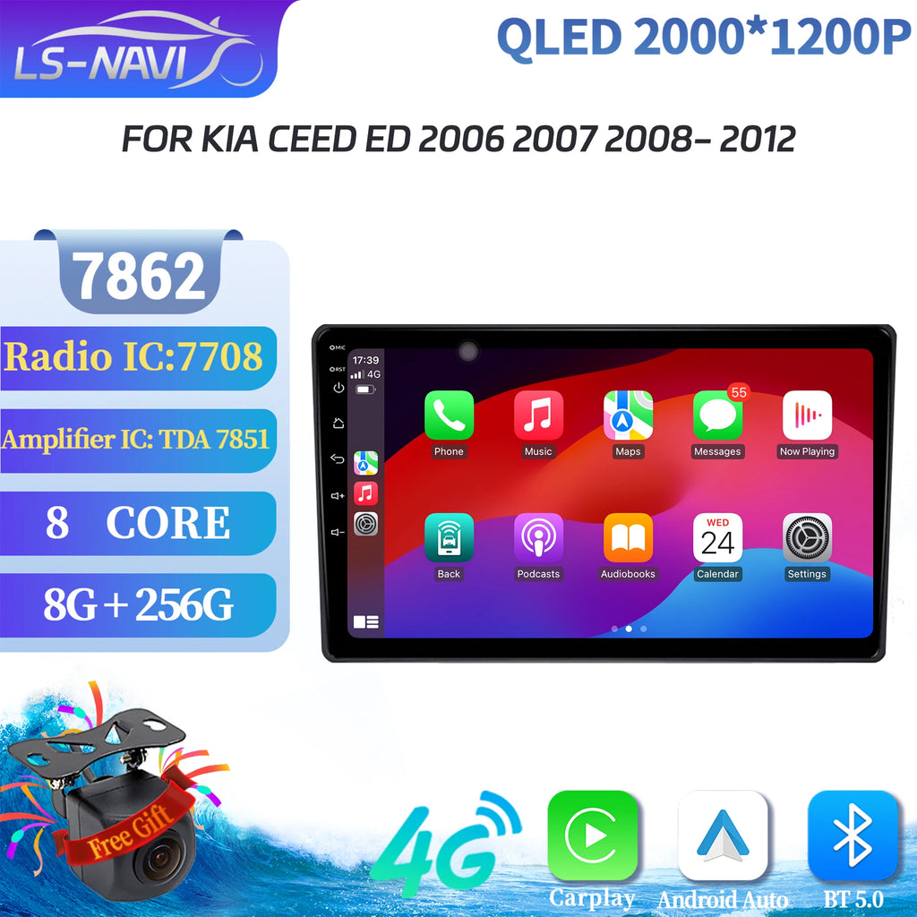 For Kia Ceed ED 2006 2007 2008-2012 Android 14 Car Radio Multimedia Navigation BT Carplay