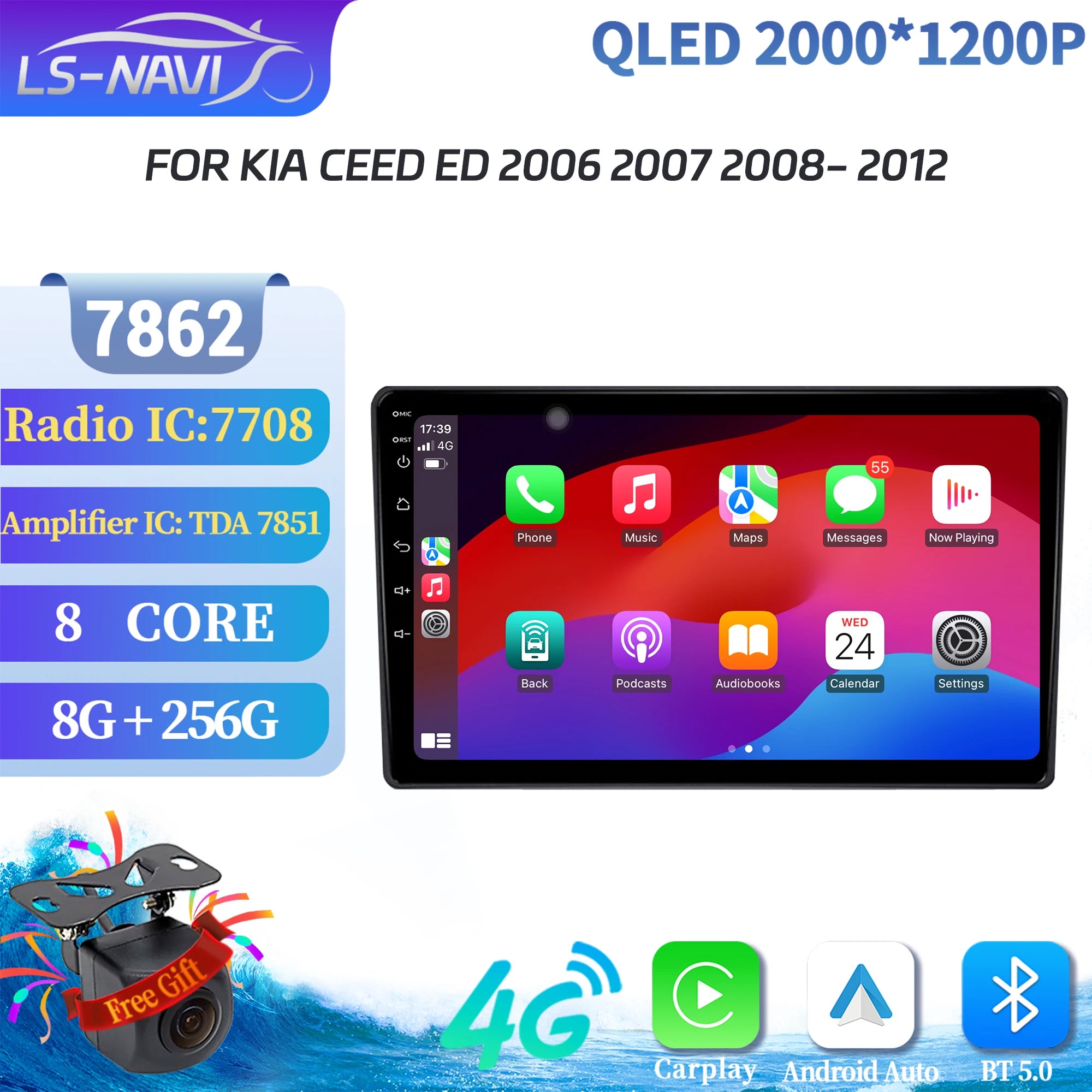 For Kia Ceed ED 2006 2007 2008-2012 Android 14 Car Radio Multimedia Navigation BT Carplay