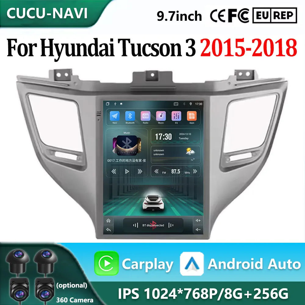 9.7inch For Hyundai Tucson 3 2015-2018 Car Radio Multimedia Navigation Wireless CarPlay 4G | AUTOKITSHOP