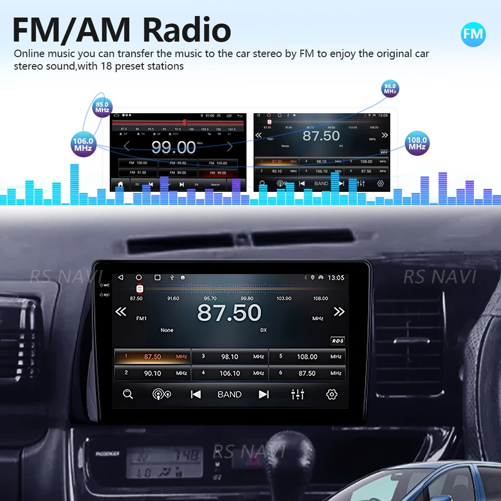 Android 16 Carplay Auto Qualcomm 2K QLED Screen Car Radio Player For Toyota Wish XE10 2003