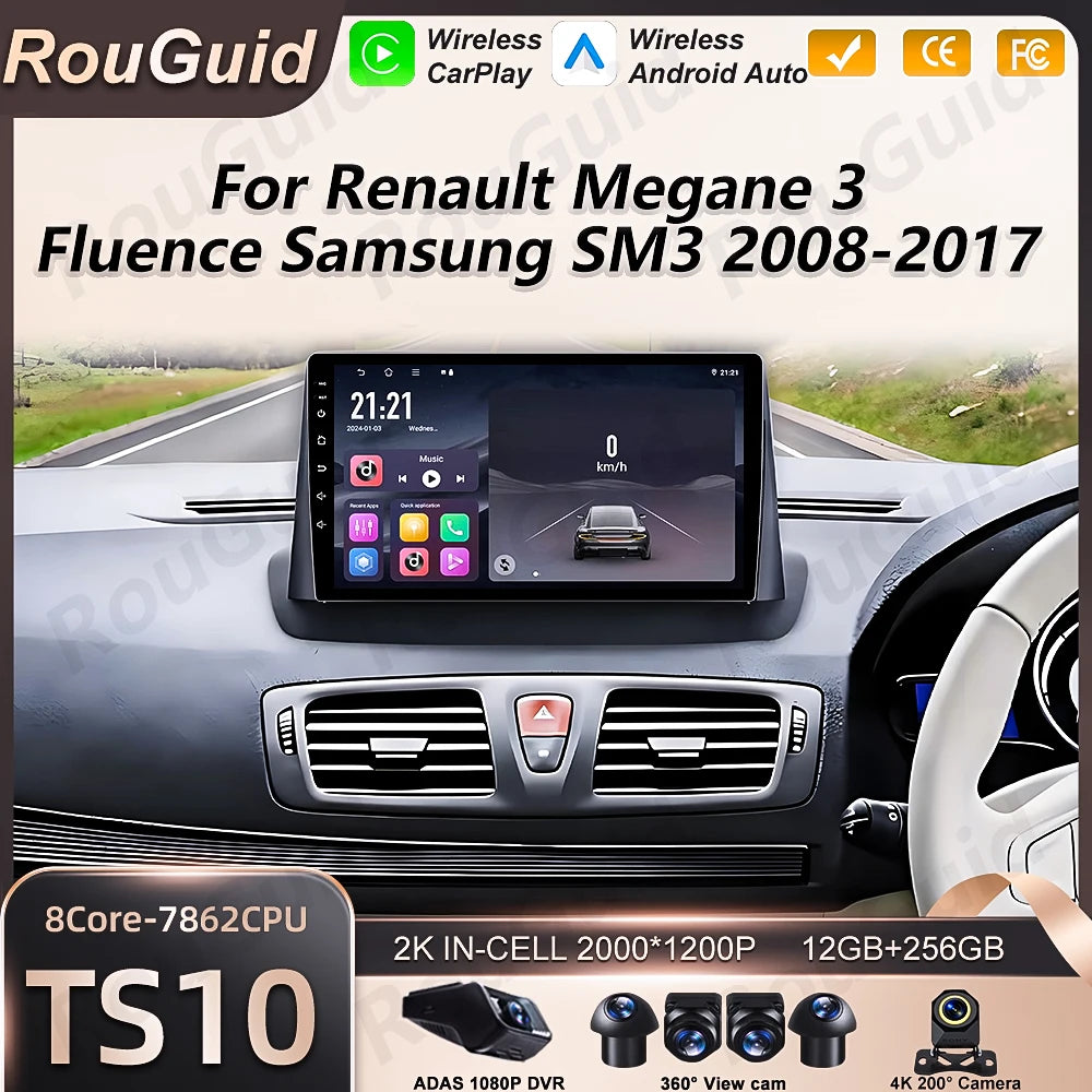 Android 16 Car Radio For Renault Megane 3 Fluence Samsung SM3 2008 - 2014 Multimedia Playe | AUTOKITSHOP