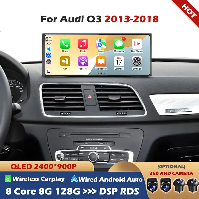 For Audi Q3 2013 - 2018 Wireless Carplay 4G Android 15 GPS Navigation Car Video Multimedia
