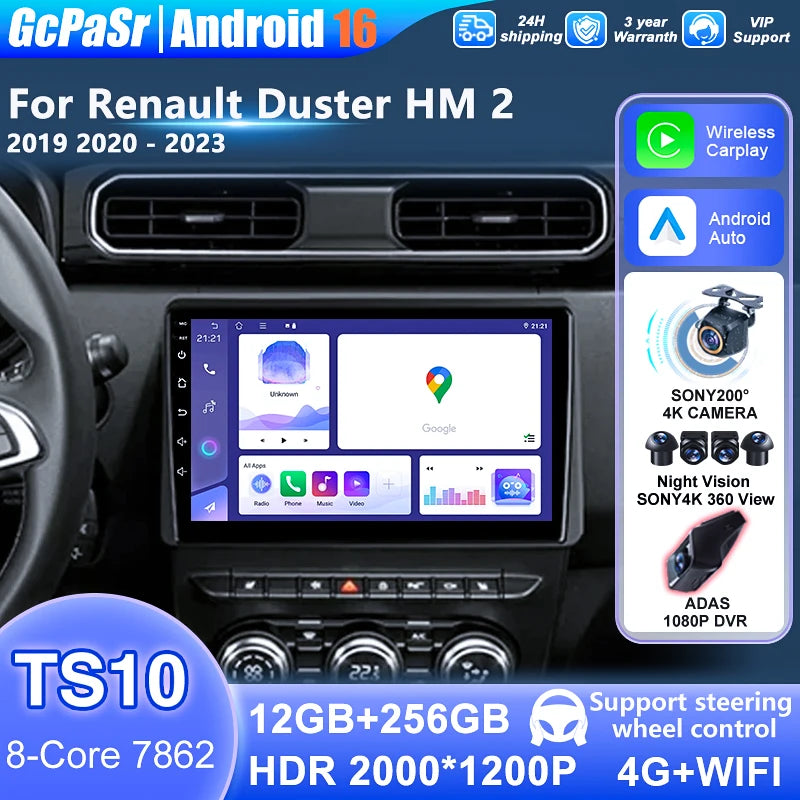 Car Multimidia Player For Renault Duster HM 2 2019 - 2023 Arkana 2019 - 2021 Auto Radio GP