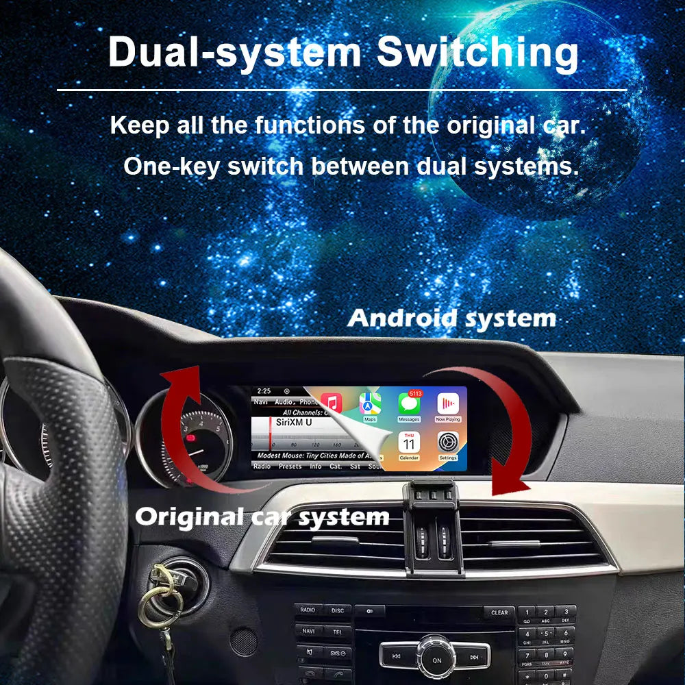 8.8 inch Android 14 For Mercedes Benz C Class W204 2011-2014 NTG 4.5 System 4G Car Radio D